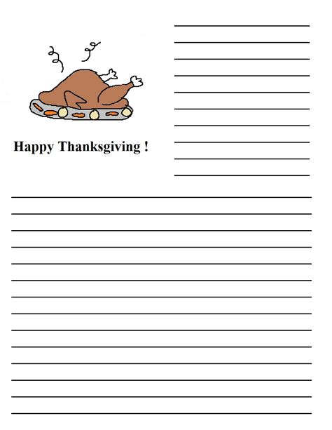 Thanksgiving Writing Paper Free Printable Printable Templates