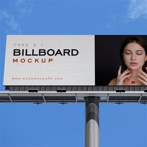 Free Clear Sky Billboard Mockup Psd