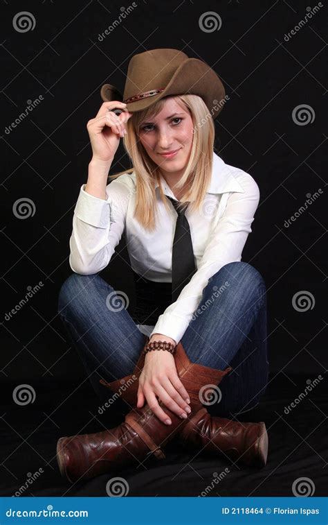 Blonde Cowgirl Stock Photo Image Of Girl People Barn