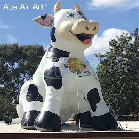 Giant Inflatable Sitting Dairy Cow Inflatable Milk Cow Cattle Bull With