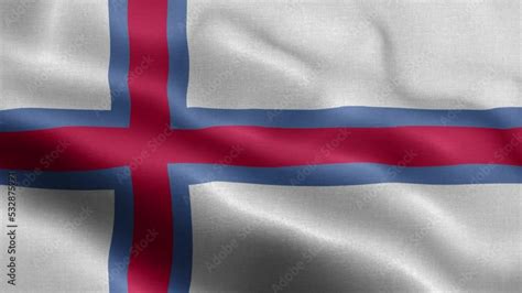 Flag Of Faroe Islands Highly Detailed Animation Of The Faroe Islands