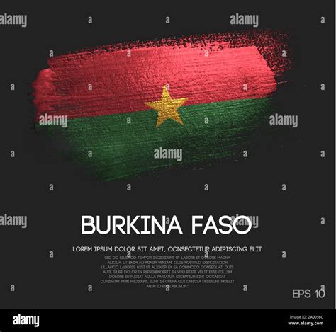 Burkina Faso Bandera Realizada De Glitter Sparkle Pincel Vectorial