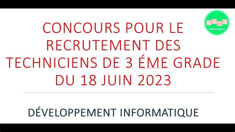 Correction Concours Pour Le Recrutement Des Techs De Me Grade