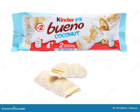 Kinder Bueno Coconut Isolated On White Editorial Image Image Of
