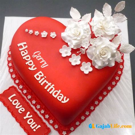 Free happy birthday love gerry wish image cake with name