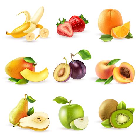 Fruits Flat Icons Set 476666 Vector Art At Vecteezy