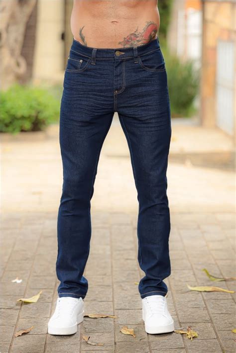 Calça Jeans Reta Barra Normal Masculina Revanche Mossul Azul