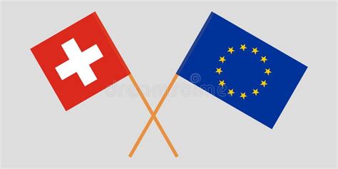 Switzerland and EU. the Swiss and European Union Flags. Official Colors ...