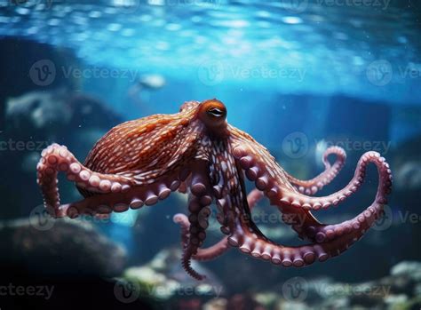 Octopus Swimming In The Ocean Generative Ai 27532413 Stock Photo At