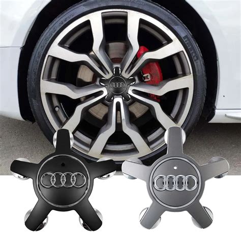 4pcs Car Styling Badges Wheel Center Covers Auto Accessories For Audi