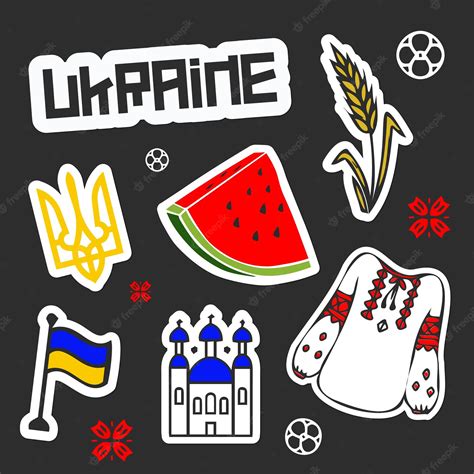 Premium Vector Ukrainian Stickers Set