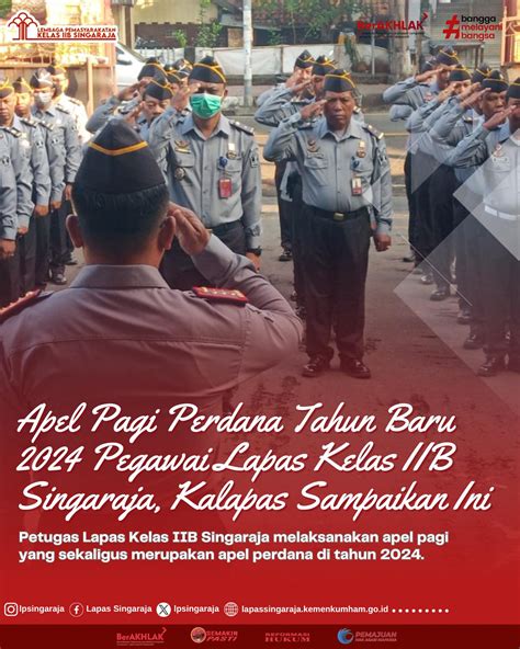 Apel Pagi Perdana Tahun Baru Pegawai Lapas Kelas Iib Singaraja