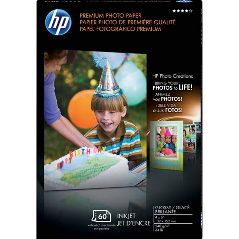 Hp Premium Glossy Photo Paper 4x6 60 Sheets Q1989a Bandh