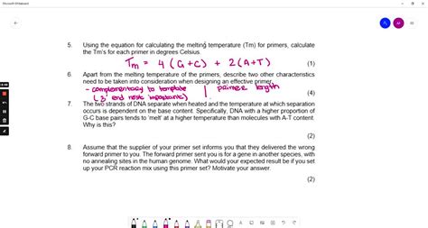 Solved Using The Equation For Calculating Tne Melting Temperature Tm