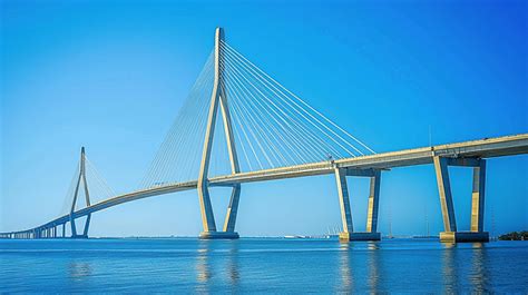 Sunshine Skyway Bridge Tampa Bay Florida Background, Blue, Concrete ...