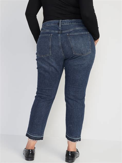 Mid Rise Boyfriend Straight Cut Off Jeans Old Navy