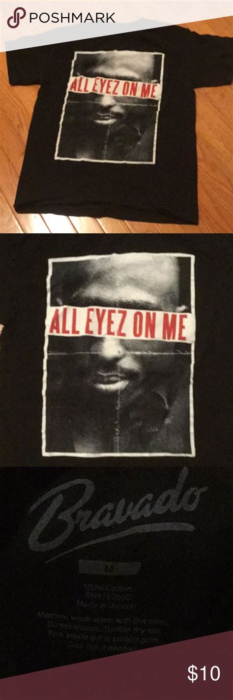 Tupac Bravado Graphic T Shirt Bravado All Eyez On Me Graphic Tshirt