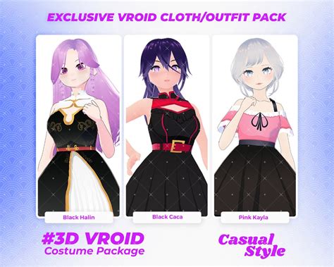 Vroid Fashion Trio Casual Clothing Bundle For Virtual Avatars Vroid