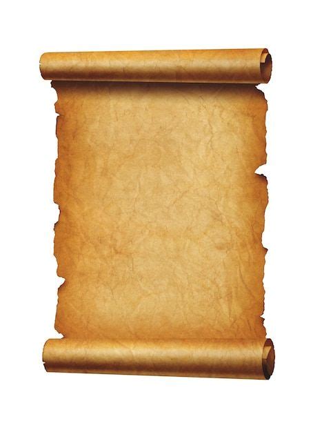 Premium Photo Old Mediaeval Paper Sheet Parchment Scroll Isolated On