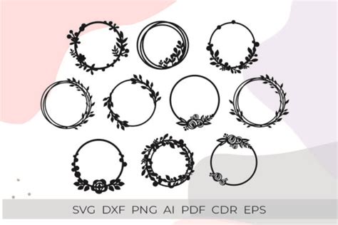 Frames Svg Bundle Leaf Frame Svg Wreath Graphic By Dianalovesdesign