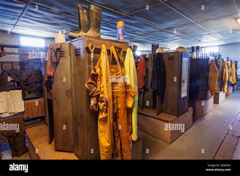England Cornwall Geevor Tin Mine Exhibit Of Workers Lockers And