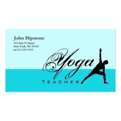 Yoga Teacher Business Card Blue Zazzle