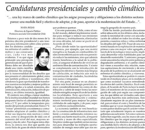 Maisa Rojas Publica Columna De Opini N Sobre Elecciones Y Cambio