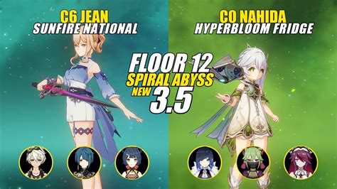 C6 Jean Sunfire C0 Nahida Hyperbloom Floor 12 Spiral Abyss 9