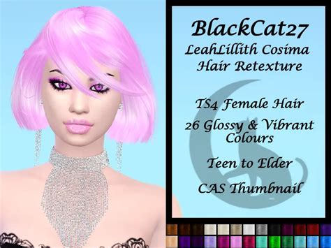 Leahlillith` Cosima Hair Retexture By Blackcat27 ~ The Sims Resource Sims 4 Hairs