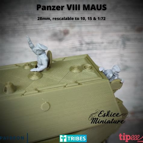 Panzer VIII Maus with crew - 28mm - Wargaming3D