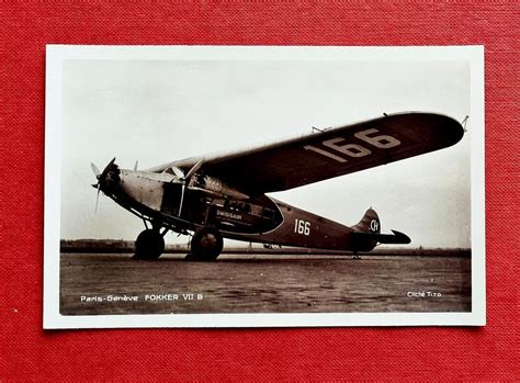 Swissair Fokker Vii B Route Paris Geneve Genf Kaufen Auf