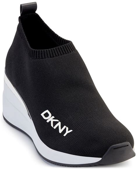 DKNY Parks Slip On Wedge Sneakers In Black Lyst