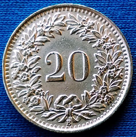 20 Rappen 1951 Switzerland coin CONFŒDERATIO HELVETICA LIBERTAS 1951