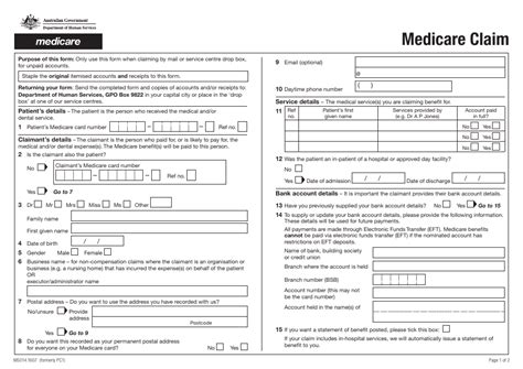 Medicare Claim Form Printable