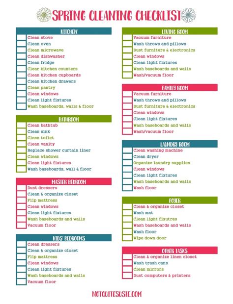 Spring Cleaning Printable Checklist