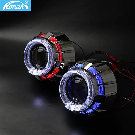 Ronan Led Dual Angel Eyes Bi Xenon Projector Lens Headlight Ver8 1