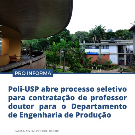 Poli USP abre processo seletivo para contratação de professor doutor