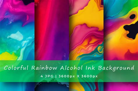 Colorful Rainbow Alcohol Ink Backgrounds Graphic By Srempire Creative