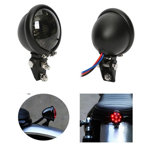 Bates Style Black Smoke Motorcycle Led Brake Stop Tail Light Lamp