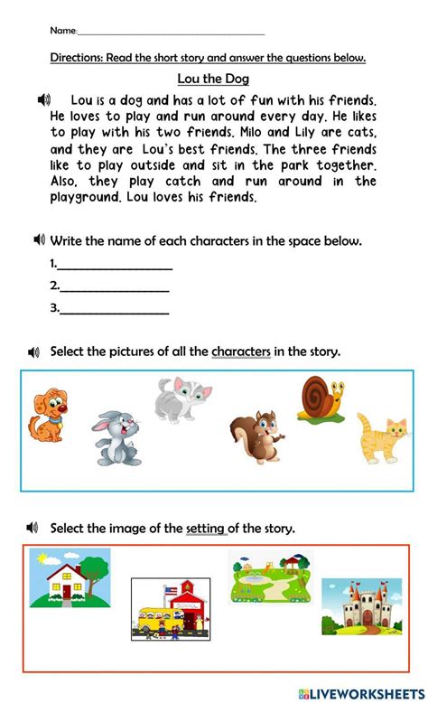 Story Elements Worksheets For Grade 1 K5 Learning Worksheets Library