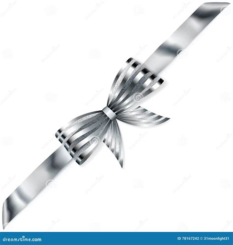 Shiny Bow With Diagonally Ribbon Stock Vector Illustration Of