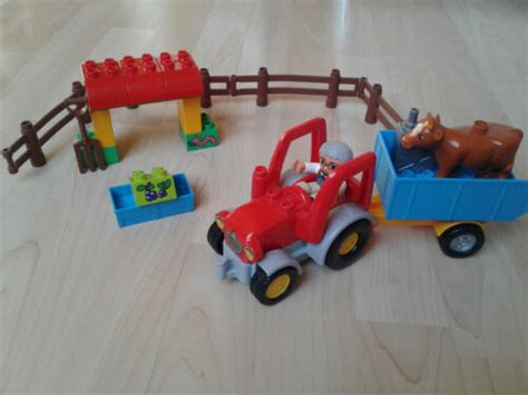 Lego Duplo Traktor Mit Kuh Und Farmer Komplett Rar Sehr