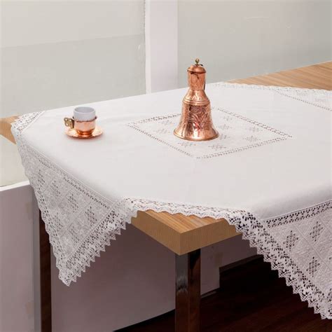 Oblong Tablecloth, White, 90cm X 90cm | Oblong tablecloth, Table cloth ...