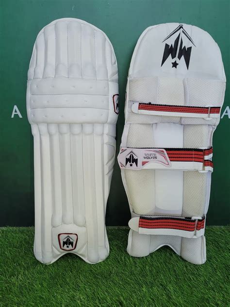 Strap Polyurethane White Cricket Batting Leg Guard Size Full At Rs