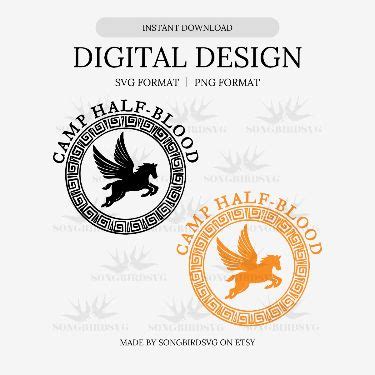 Colors Camp Half Blood Logo Percy Jackson Sticker Png Svg Instant