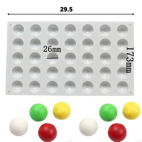 Molde De Silicone Semiesfera 35 Cavidades Loja Do Silicone