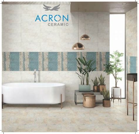 Glossy Rectangular Acron Ceramic Wall Tile Size 300x450mm Thickness