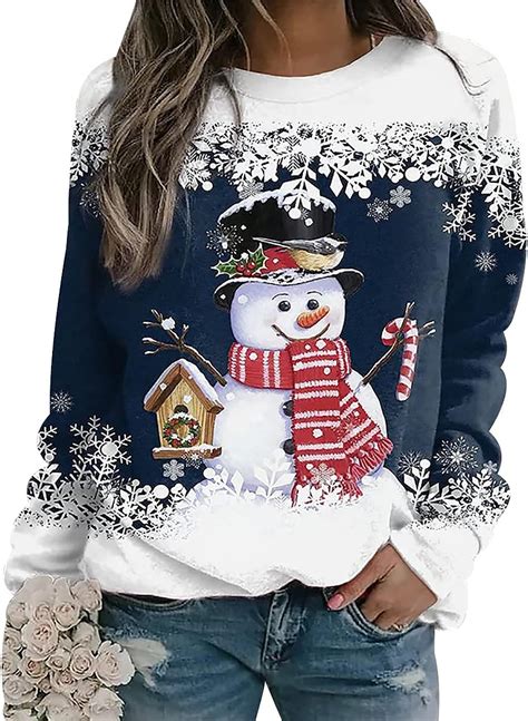 H Sslicher Weihnachtspullover Damen Xmas Pullover Damen Ugly Merry