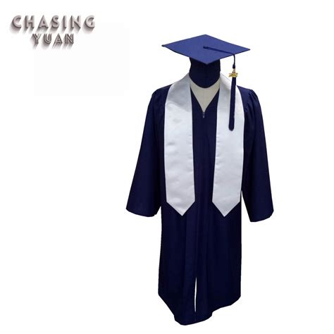 Bachelor Navy Blue Graduation Gown With Cap Stole Graduation Gown And