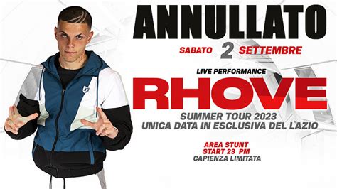 Annullato Il Concerto Di Rhove Del Prossimo Settembre Al Cinecitt